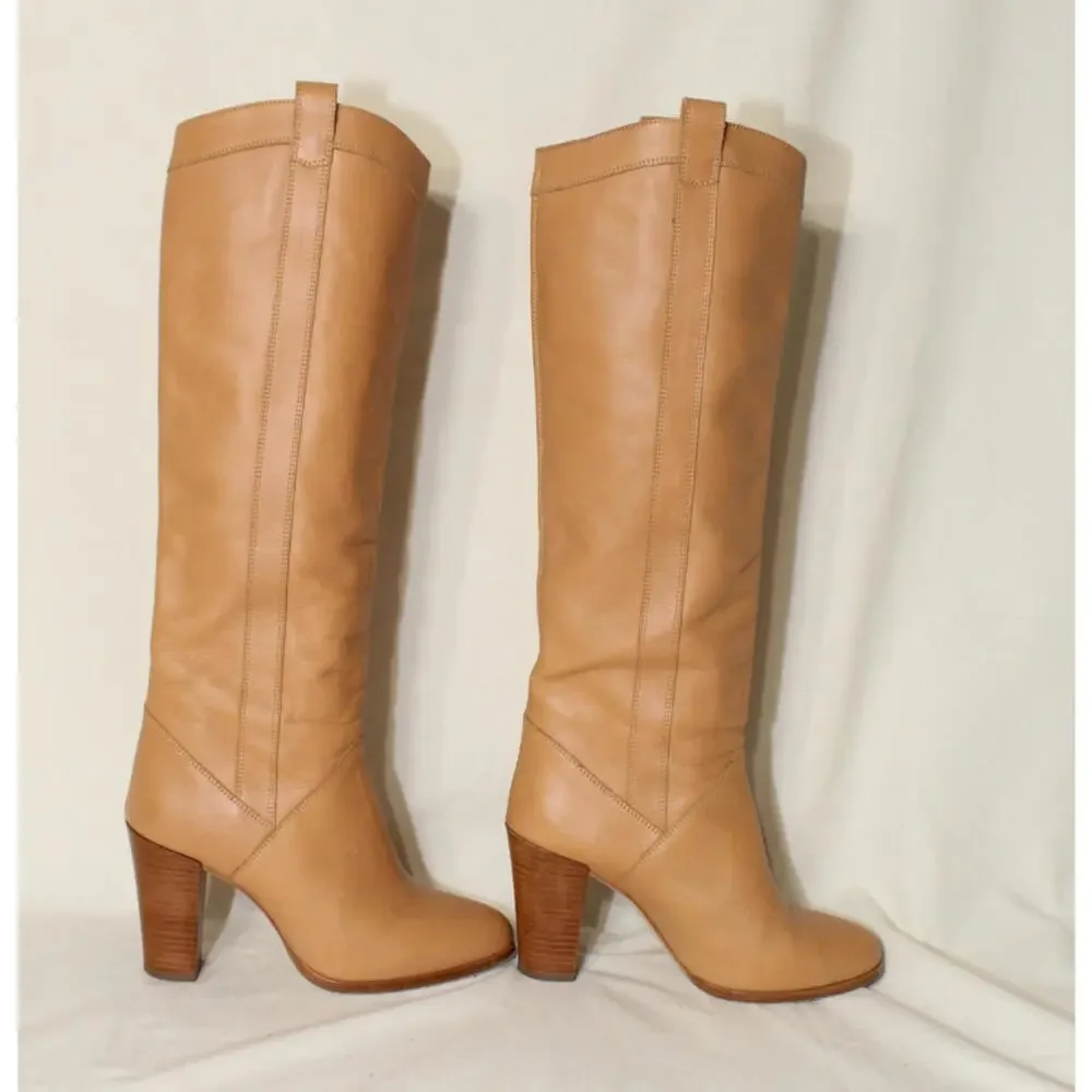Vanessa Seward Tall Tan Leather Boots size 37 - Picture 2 of 12